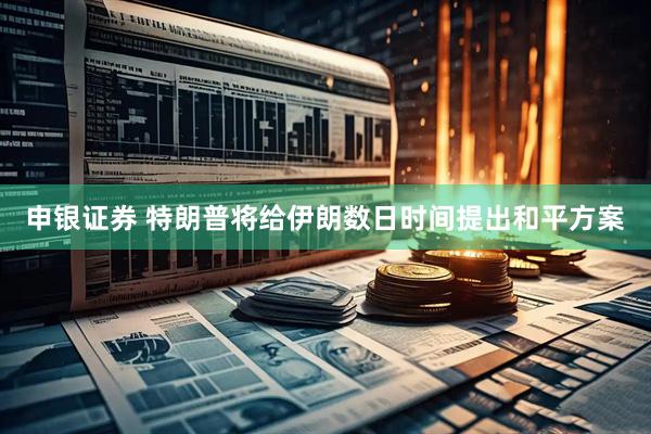 申银证券 特朗普将给伊朗数日时间提出和平方案