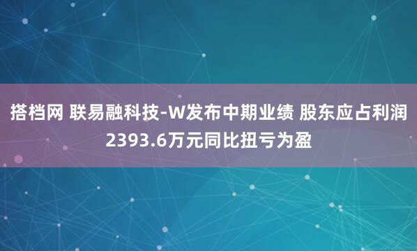 搭档网 联易融科技-W发布中期业绩 股东应占利润2393.6万元同比扭亏为盈